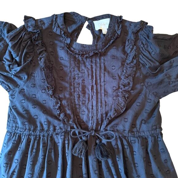 Cleobella Black Organic Cotton Ruffle Mini Dress Size Small 766F - Picture 7 of 13